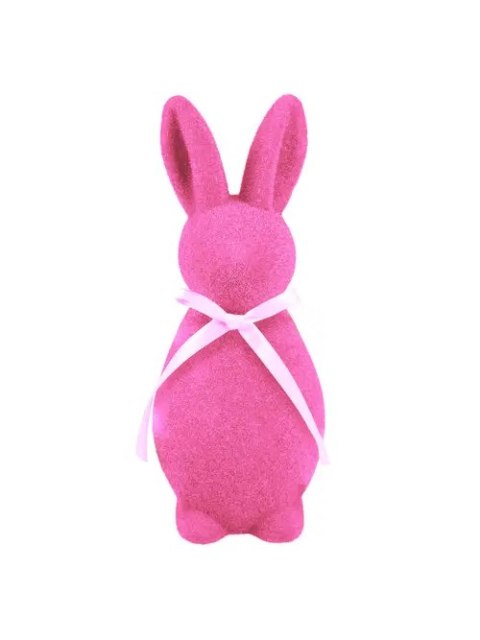 Zajączek flokowany - z kokardką 25cm WN8846