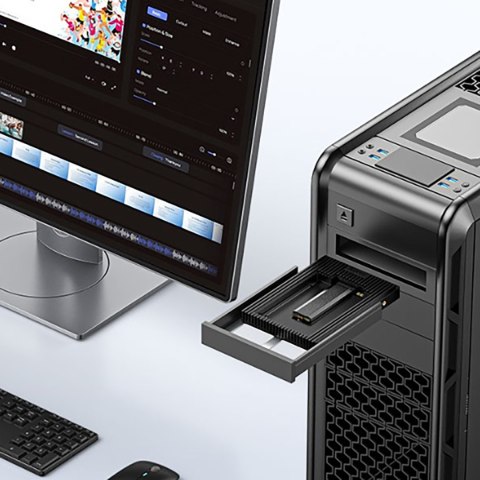 Adapter D2NS-6G przejściówka dysku M.2 NGFF na 3.5'' - czarny