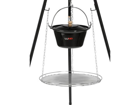 GRILL Z KOCIOŁKIEM 6L WISZĄCY NA TRÓJNOGU RUSZT 49CM LUND