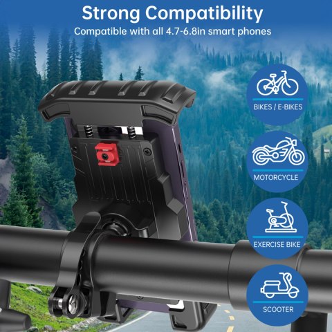 Uchwyt rowerowy do telefonu na kierownicę regulowany szary