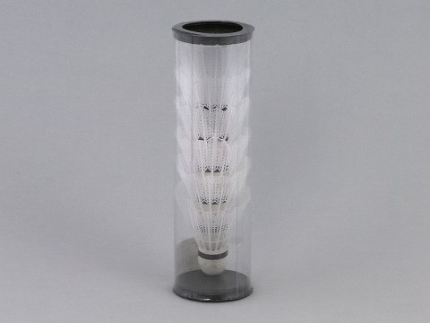 Zestaw 6 lotek do badmintona białe w tubie PVC 22 x 6,5cm