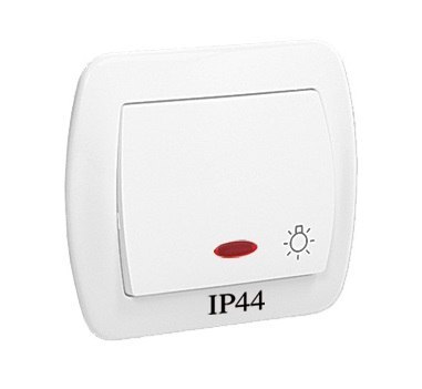 AKORD PRZYCISK ŚWIATŁO P/T IP44 Z PODŚWIETLENIEM BIAŁY SIMON