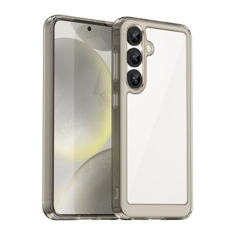 Etui silikonowe z żelową ramką do Samsung Galaxy S25 Outer Space Case - przezroczysto czarne