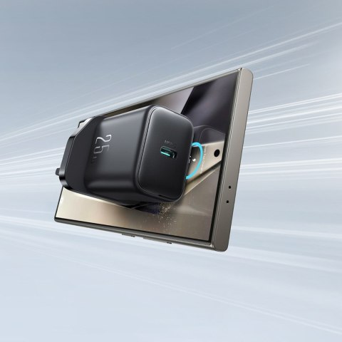 Ładowarka sieciowa z kablem wtyczka Angielska UK USB-C 25W 1m - czarna