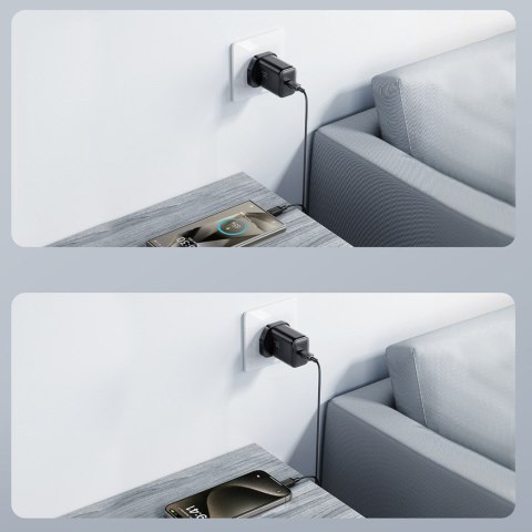 Ładowarka sieciowa z kablem wtyczka Angielska UK USB-C 25W 1m - czarna