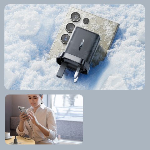 Ładowarka sieciowa z kablem wtyczka Angielska UK USB-C 25W 1m - czarna