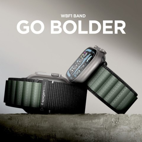 Pasek na zegarek Apple Watch 44 / 45 / 46 / 49 mm - czarno-zielony