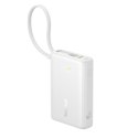 Powerbank 10000mAh 45W PicoGo USB-A USB-C z wbudowanym kablem wyświetlaczem - biały