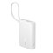 Powerbank 10000mAh 45W PicoGo USB-A USB-C z wbudowanym kablem wyświetlaczem - biały