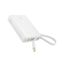 Powerbank 10000mAh 45W PicoGo USB-A USB-C z wbudowanym kablem wyświetlaczem - biały
