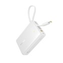 Powerbank 10000mAh 45W PicoGo USB-A USB-C z wbudowanym kablem wyświetlaczem - biały
