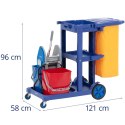 Wózek do mycia podłóg 2 wiadra wyżymaczka worek na pranie 3 półki 18 l
