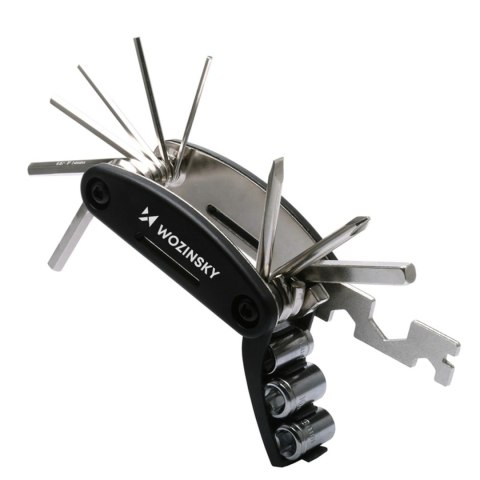 Zestaw narzędzi wielofunkcyjny 16w1 do naprawy serwisu roweru - czarny