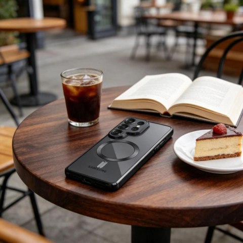 Etui pokrowiec case na Samsung Galaxy S26 Ultra MagFlex - przezroczysto-czarny