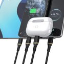 Kabel przewód z oplotem z miękkiego silikonu USB-A - iPhone Lightning 30W 1m - czarny