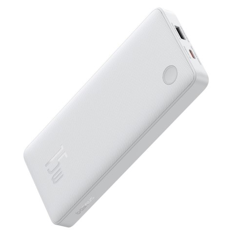 Powerbank 10000mAh 15W Airpow Lite z kablem USB-A - USB-C 30cm - biały