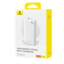Powerbank 10000mAh 15W Airpow Lite z kablem USB-A - USB-C 30cm - biały