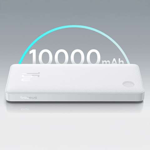 Powerbank 10000mAh 15W Airpow Lite z kablem USB-A - USB-C 30cm - biały