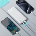 Powerbank 10000mAh 15W Airpow Lite z kablem USB-A - USB-C 30cm - biały