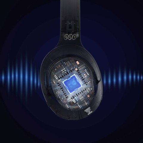 Słuchawki bezprzewodowe nauszne H3 ANC Bluetooth Hi-Res Audio - niebieskie