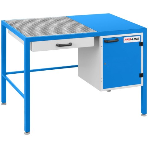Stół szlifierski warsztatowy z szufladą na pył i szafką PRO-LINE 1180x780x850mm
