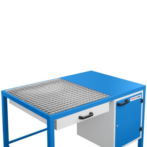 Stół szlifierski warsztatowy z szufladą na pył i szafką PRO-LINE 1180x780x850mm
