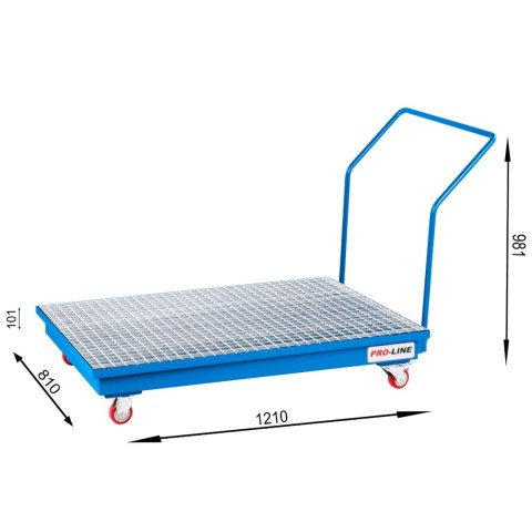 Wanna ociekowa wychwytowa pod 2 beczki 200l PRO-LINE 1210x810x981mm mobilna