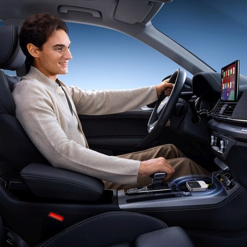 Adapter bezprzewodowy do Apple CarPlay Bluetooth - szary