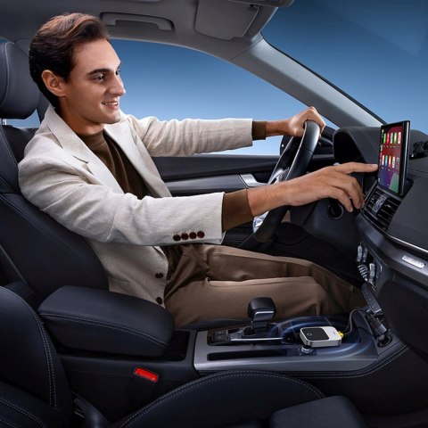 Adapter bezprzewodowy do Apple CarPlay Bluetooth - szary