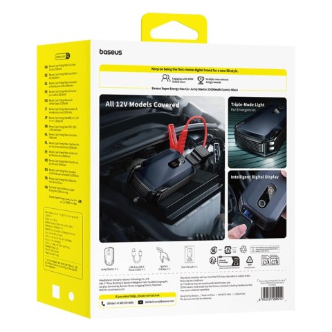 Jump starter urządzenie rozruchowe powerbank 20000mAh - czarny