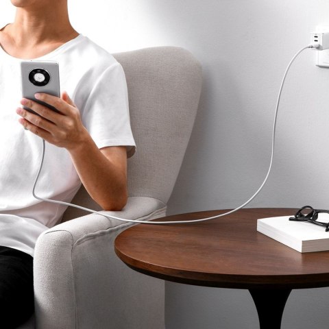 Kabel przewód USB-A - USB-C Superior Series 100W 1.5m - biały