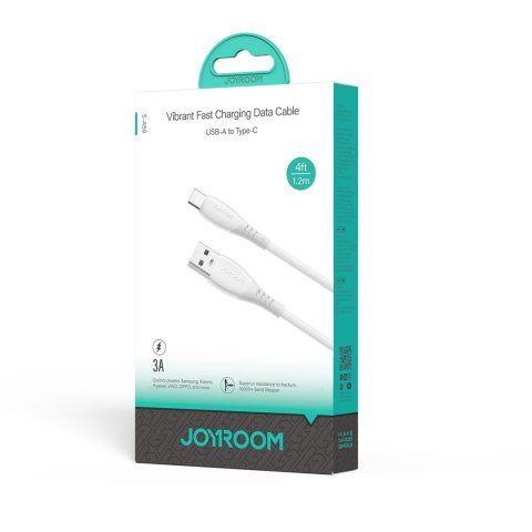 Kabel przewód USB-A - USB-C Vibrant Series 3A 1.2m - biały