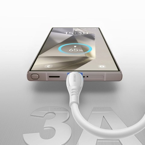 Kabel przewód USB-A - USB-C Vibrant Series 3A 1.2m - biały