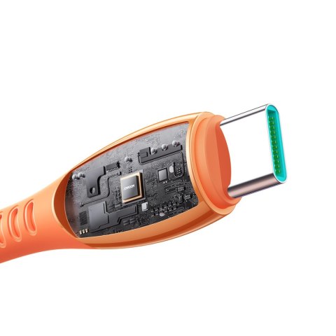 Kabel przewód USB-A - USB-C Vibrant Series 3A 1.2m - pomarańczowy