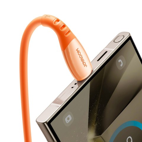Kabel przewód USB-A - USB-C Vibrant Series 3A 1.2m - pomarańczowy