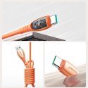 Kabel przewód USB-A - USB-C Vibrant Series 3A 1.2m - pomarańczowy