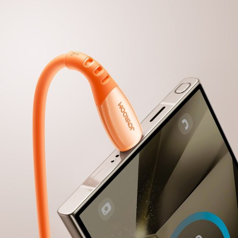 Kabel przewód USB-A - USB-C Vibrant Series 3A 1.2m - pomarańczowy