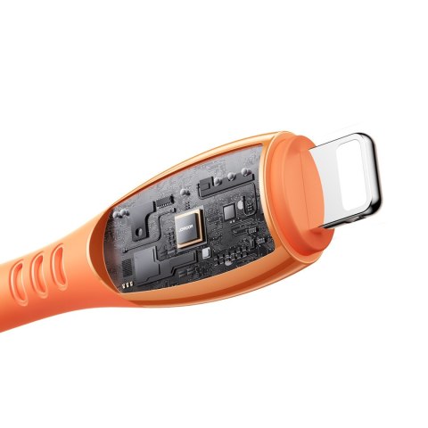 Kabel przewód USB-A - iPhone Lightning Vibrant Series 3A 1.2m - pomarańczowy