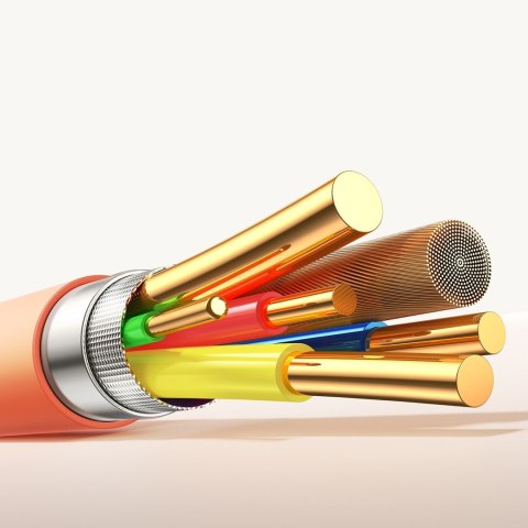 Kabel przewód USB-A - iPhone Lightning Vibrant Series 3A 1.2m - pomarańczowy