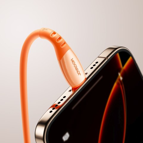 Kabel przewód USB-A - iPhone Lightning Vibrant Series 3A 1.2m - pomarańczowy