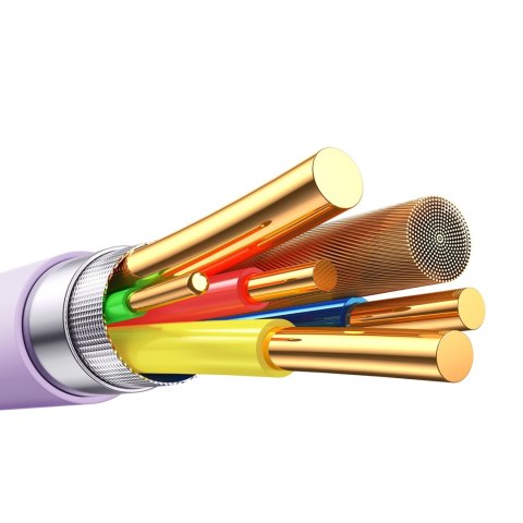 Kabel przewód USB-C Vibrant Series 60W 1.2m - fioletowy