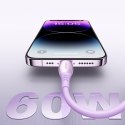Kabel przewód USB-C Vibrant Series 60W 1.2m - fioletowy