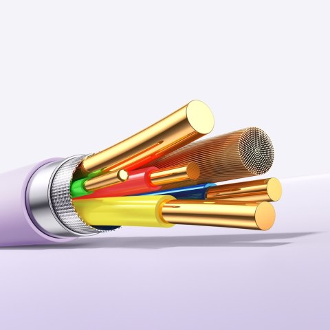 Kabel przewód USB-C Vibrant Series 60W 1.2m - fioletowy