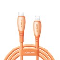 Kabel przewód USB-C - iPhone Lightning Vibrant Series 30W 1.2m - pomarańczowy
