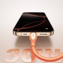 Kabel przewód USB-C - iPhone Lightning Vibrant Series 30W 1.2m - pomarańczowy