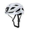 Kask rowerowy ze zintegrowanym oświetleniem wielokierunkowym USB-C 57-61 cm - biały