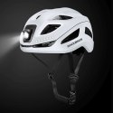 Kask rowerowy ze zintegrowanym oświetleniem wielokierunkowym USB-C 57-61 cm - biały