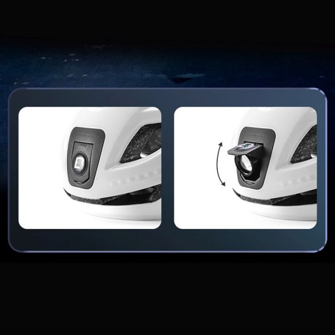 Kask rowerowy ze zintegrowanym oświetleniem wielokierunkowym USB-C 57-61 cm - biały