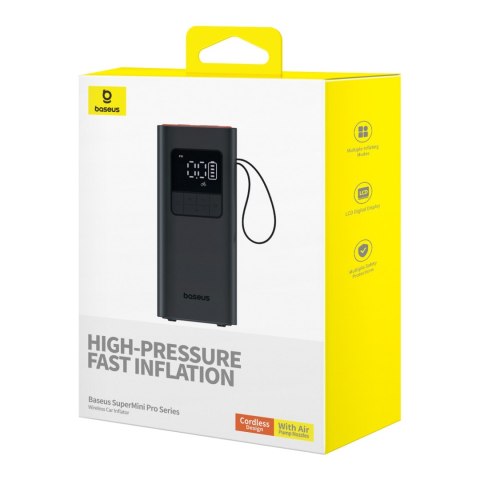 Kompresor akumulatorowy pompka do kół z wyświetlaczem 50W 4000mAh - czarny