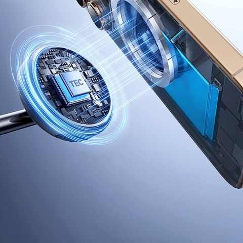Ładowarka indukcyjna 3w1 do smartfona zegarka słuchawek z chłodzeniem kablem USB-C 45W - czarna